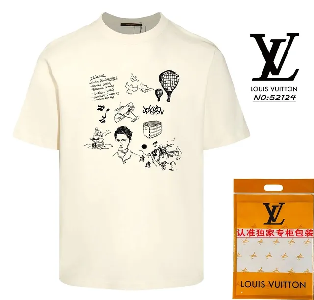 Louis Vuitton Graphic T-Shirt Sketch Print