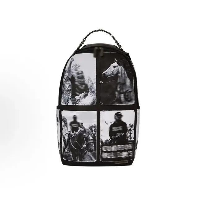 Sprayground × Compton Cowboys Photo Grid Backpack Four-Panel Horse Print