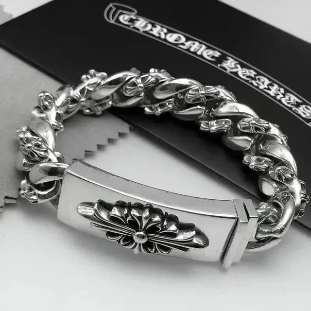 Chrome Hearts Curb Link Bracelet Cross Motif