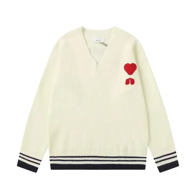 Maison Margiela V-Neck Sweater Heart Embroidery