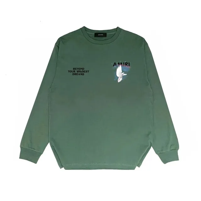 Amiri Long-Sleeve Crewneck Dove Print