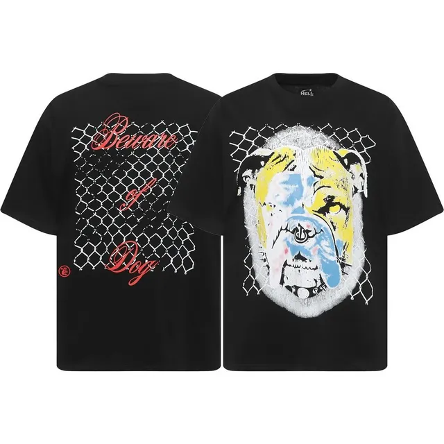 Hellstar Bulldog Graphic Tee Chainlink Print
