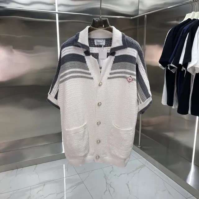 Cav Empt Knit Cardigan Striped Mesh