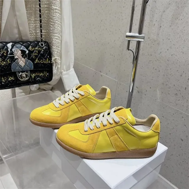 Maison Margiela Tabi Sneaker Yellow Suede and Leather