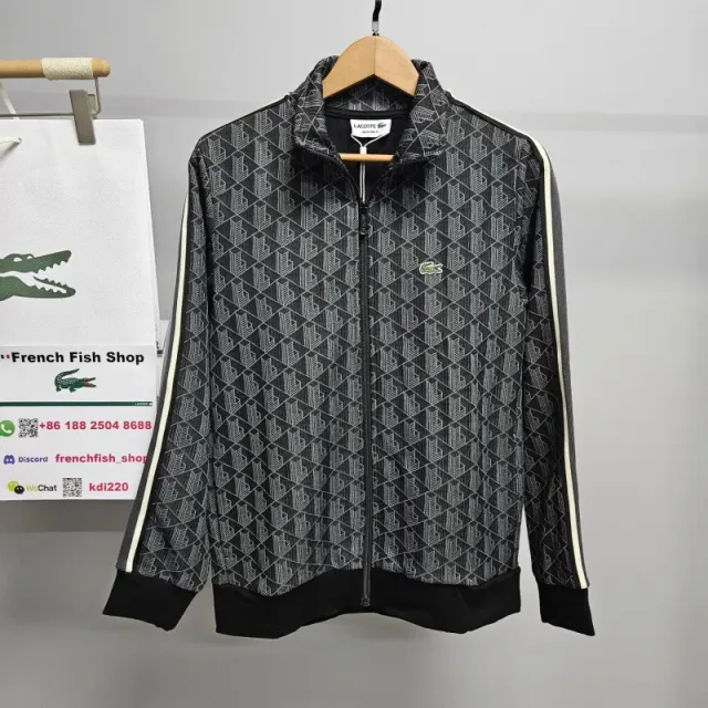 Lacoste Track Jacket Geometric Print