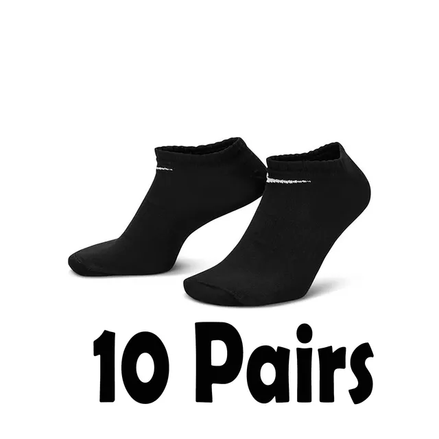 Nike Everyday Lightweight No-Show Socks Black with White Swoosh