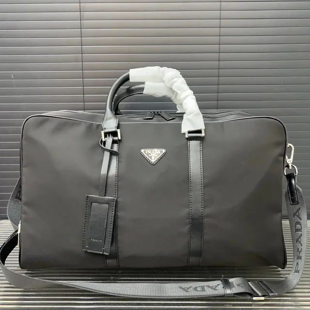 Prada Travel Bag Nylon with Leather Trim