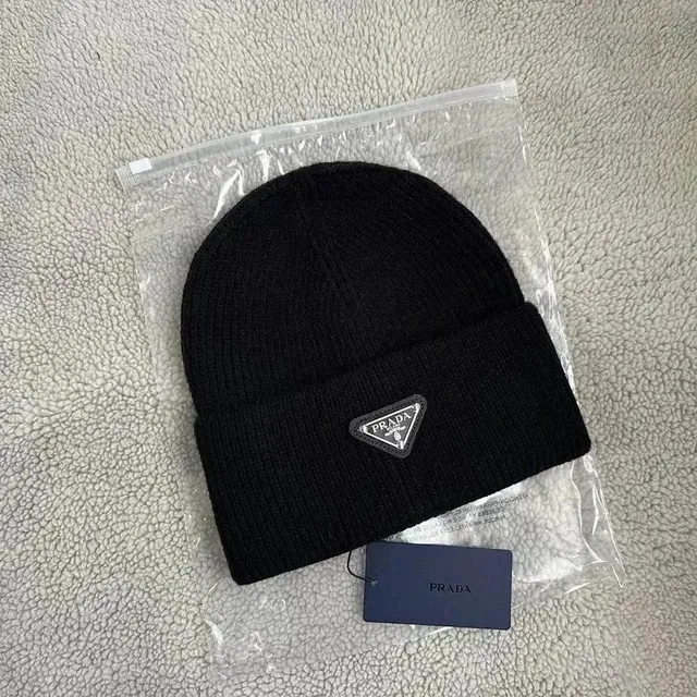 Prada Logo Beanie Triangle Patch