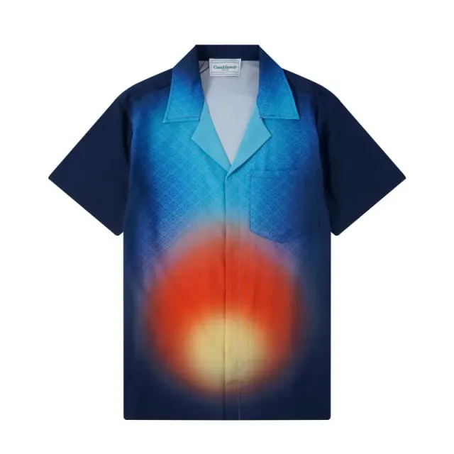 Casablanca Short-Sleeve Shirt Gradient Sunburst Print