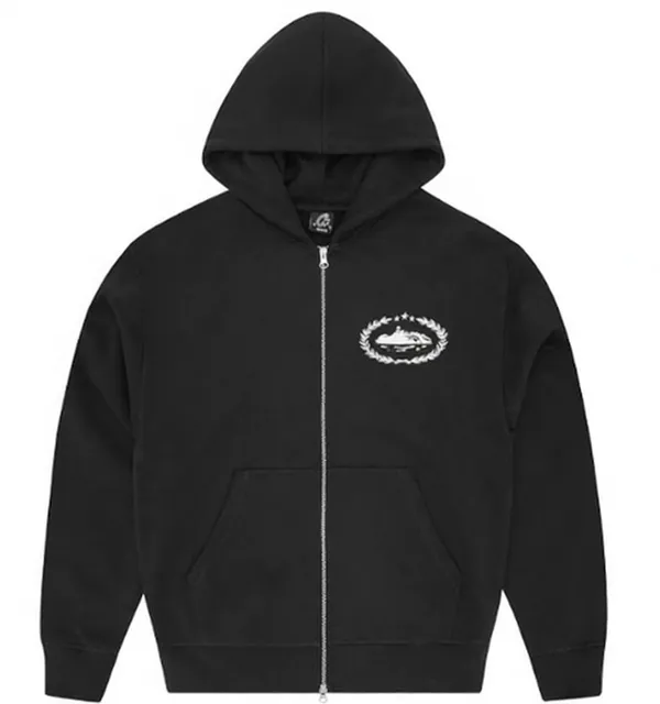 Corteiz Zip-Up Hoodie Wreath Logo