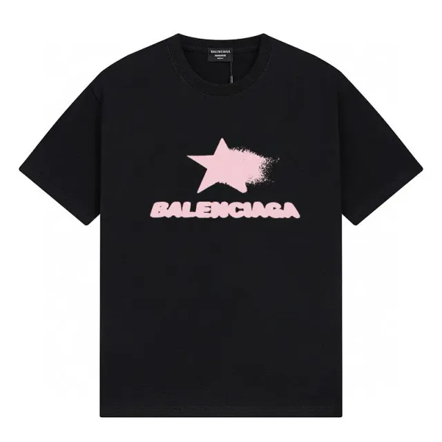 Balenciaga Star Logo T-Shirt Pink Star Print