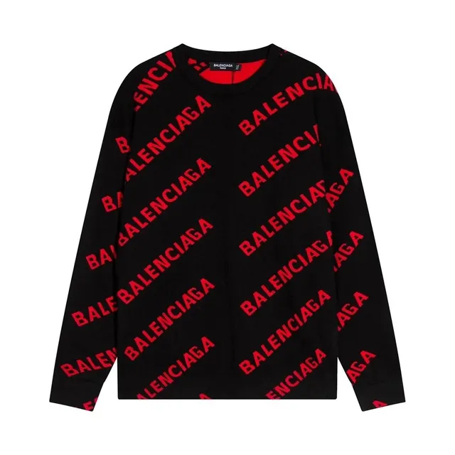 Balenciaga Logo Knit Sweater All-Over Logo