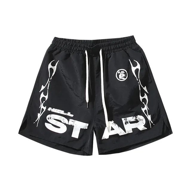 Hellstar Shorts Flame Logo Print