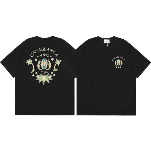 Casablanca Tennis Club Tee Embroidered Palm Motif