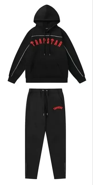 Trapstar Hoodie and Joggers Set Red Logo