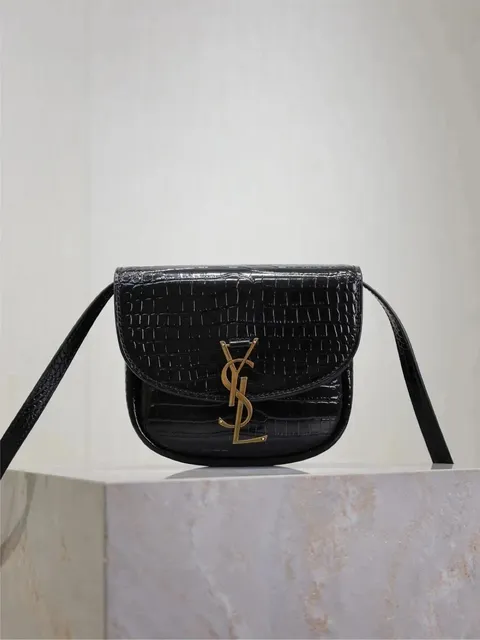 Saint Laurent Niki Crocodile-Embossed