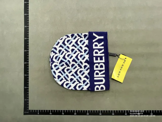 Burberry Monogram Beanie Navy White Blue