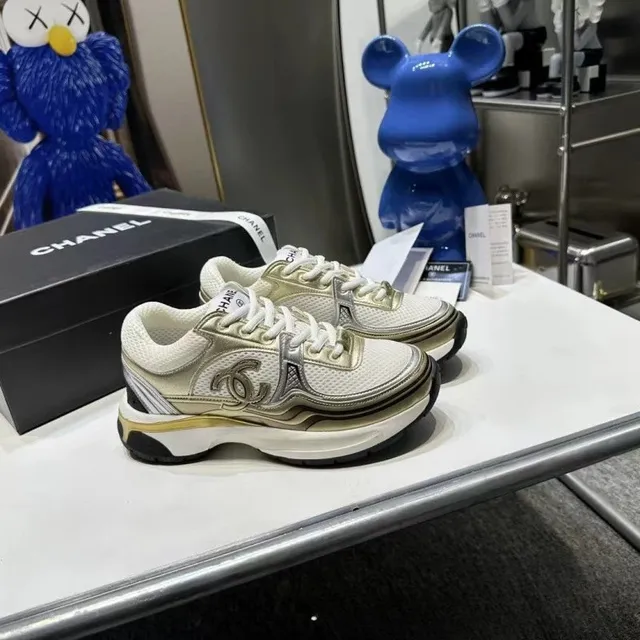 Chanel Trainer Metallic CC Logo