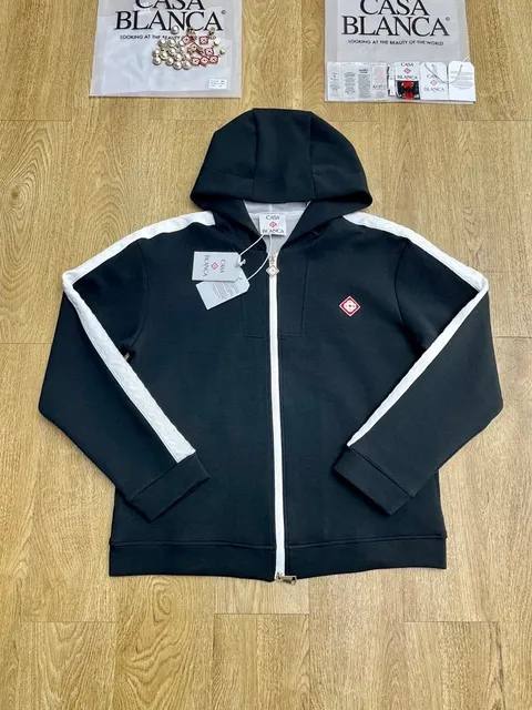 Casablanca Zip-Up Hoodie Contrast Stripe