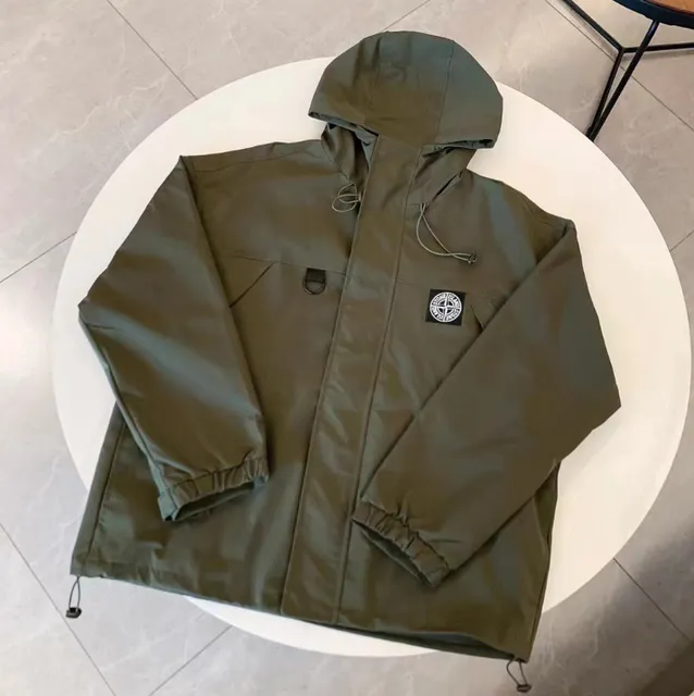 Stone Island Hooded Jacket Olive Green
