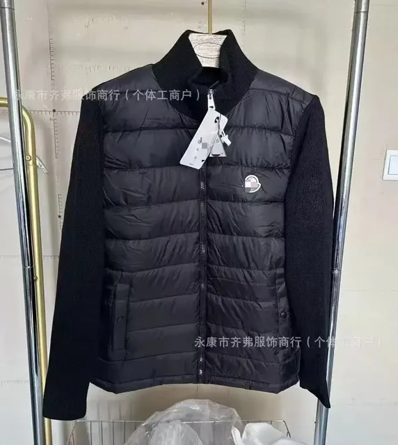 Moncler Quilted Vest Jacket Knit Sleeve