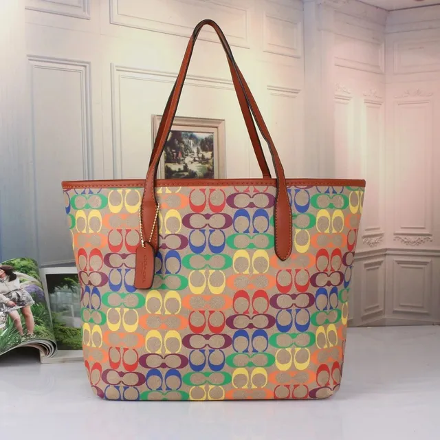 Coach Tote Bag Rainbow Signature