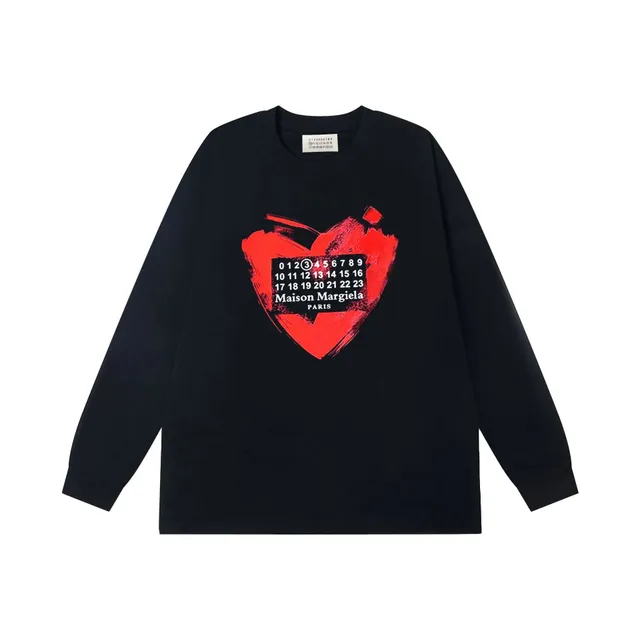 Maison Margiela Long-Sleeve Tee Heart Print