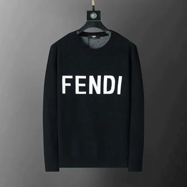 Fendi Logo Knit Sweater Bold Logo