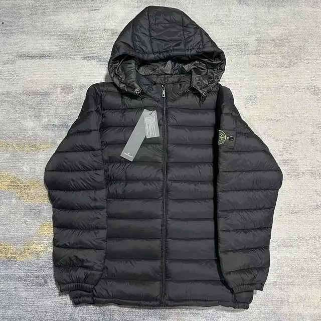 Stone Island Hooded Puffer Jacket Black