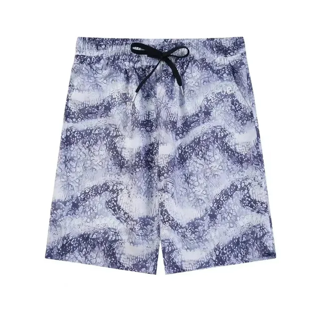 Printed Shorts Abstract Wave Print