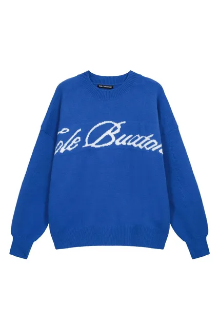 Cole Buxton Logo Knit Sweater Script Logo