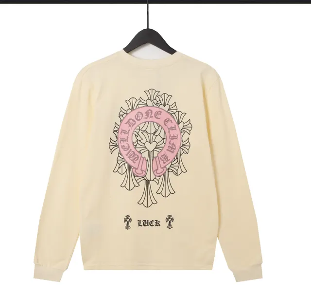 Chrome Hearts Long Sleeve Crewneck Pink Cross Logo Print