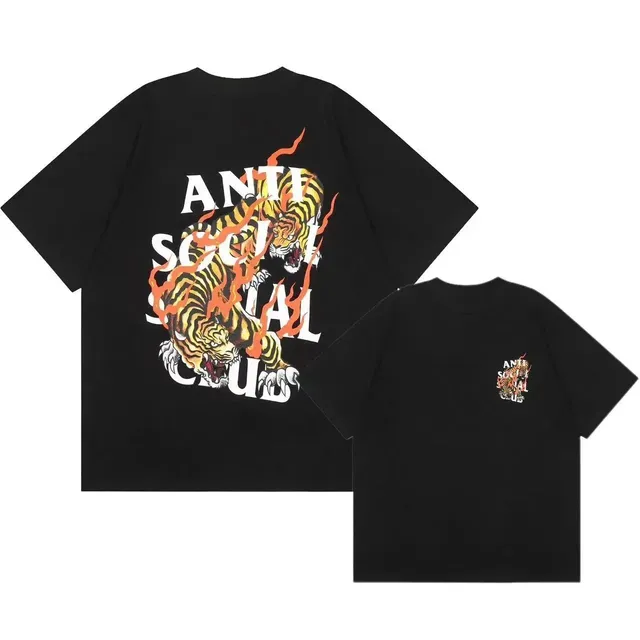 Anti Social Social Club T-Shirt Flaming Tiger