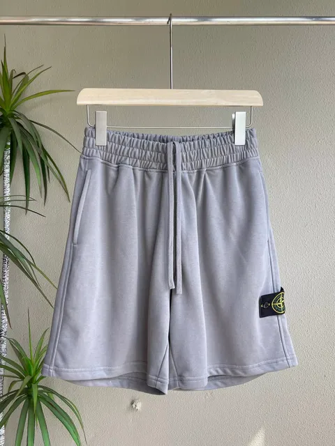 Stone Island Cotton Jersey Shorts Logo Patch