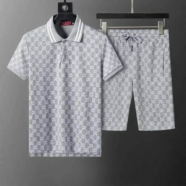 Gucci GG Print Polo and Shorts Set Monogram Pattern