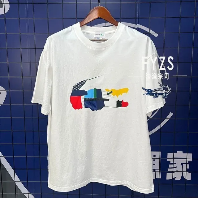 Lacoste Graphic T-Shirt Patchwork Crocodile