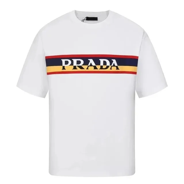 Prada Logo Stripe T-Shirt Multicolor Stripe