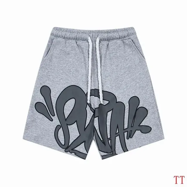 Graffiti Print Shorts Heather Grey with Black Graphic