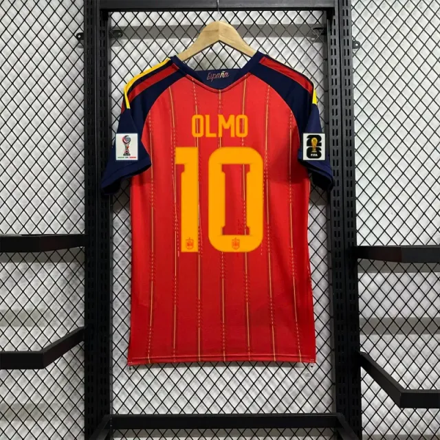 Spain home jersey, number 10 with captain's armband