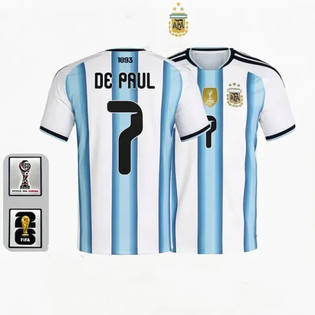Argentina home jersey, number 7 with captain's armband