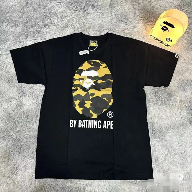 BAPE Ape Head Tee Yellow Camo