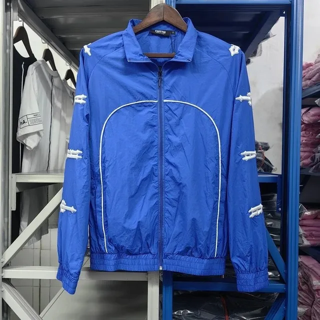Trapstar Windbreaker Jacket Blue with White Embellishments