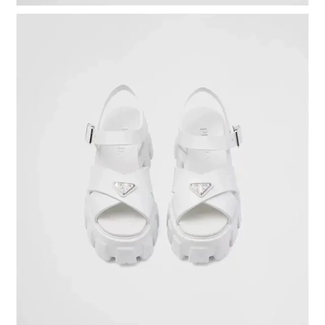 Prada Chunky Sandal Triple Triangle Logo