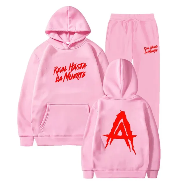 Hoodie and Jogger Set Real Hasta La Muerte Print