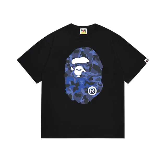 BAPE Shark Tee Blue Camo Ape Head