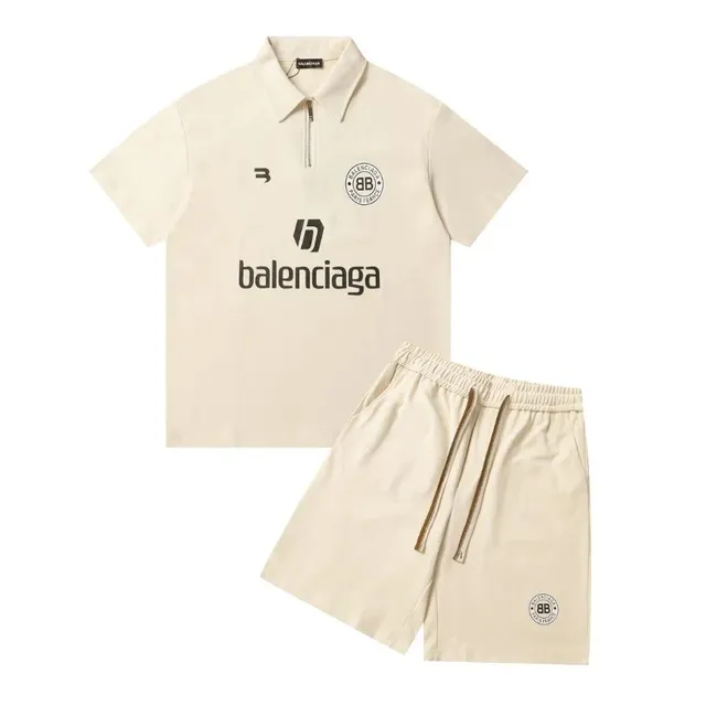 Balenciaga Polo & Shorts Set BB Logo