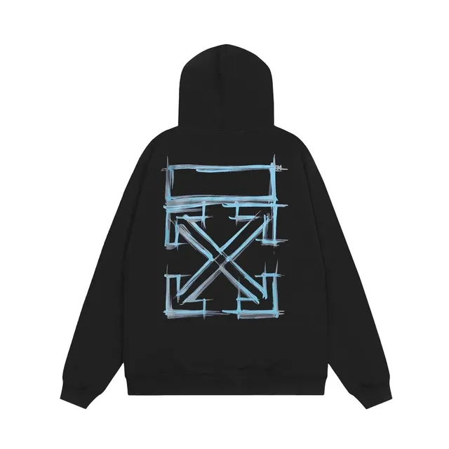 Off-White Zip-Up Hoodie Brushstroke Arrow