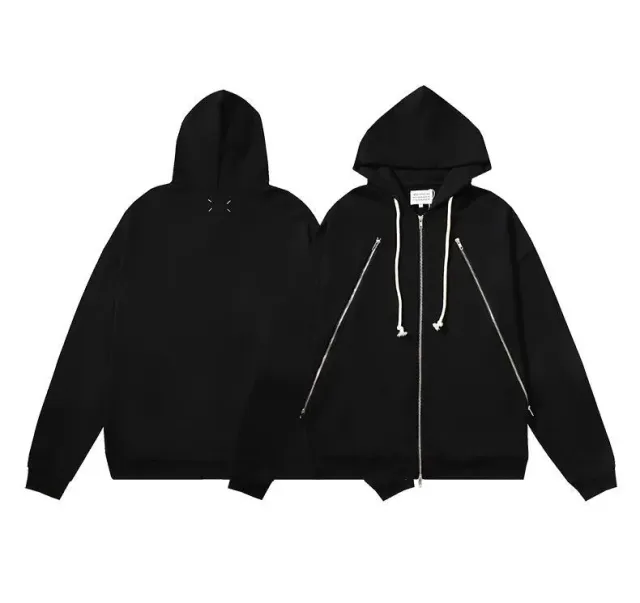 Comme des Garçons Zip-Up Hoodie Signature Stitch Detail