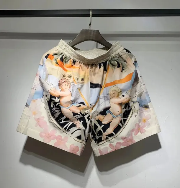 Versace Printed Shorts Cherub Palm Print