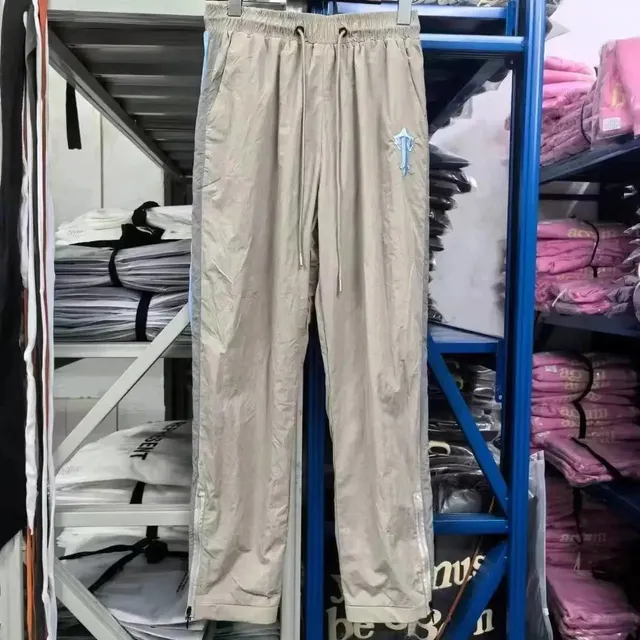 Travis Scott Track Pants Light Beige with Embroidered Logo